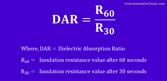 Dielectric Absorption Ratio (DAR) or DA Test