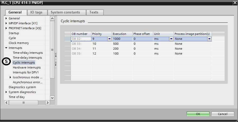select your CPU properties to configure the execution time