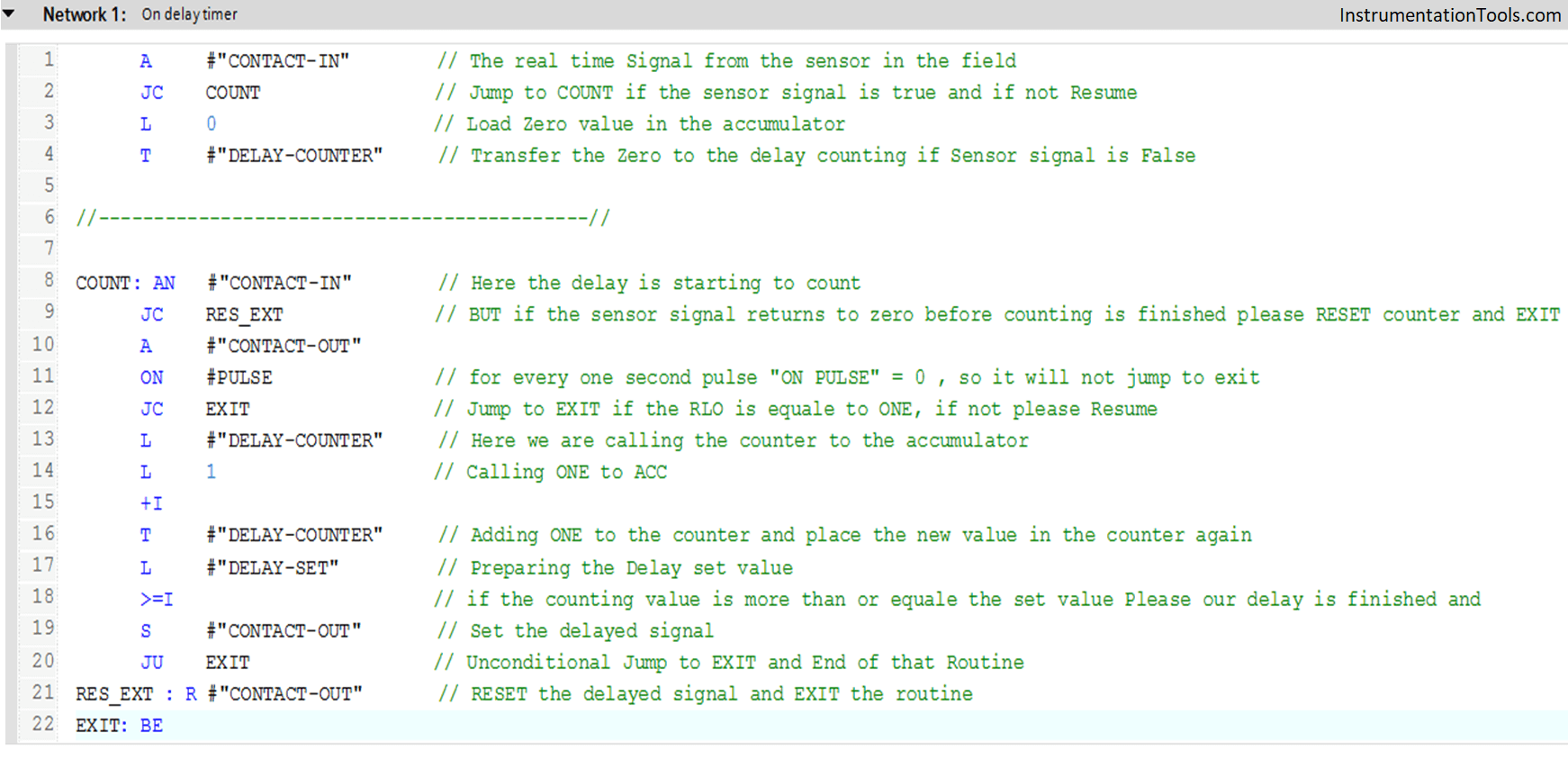 PLC Timer Code