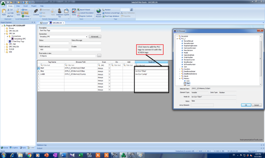 Connect PLC with SCADA System via OPC UA