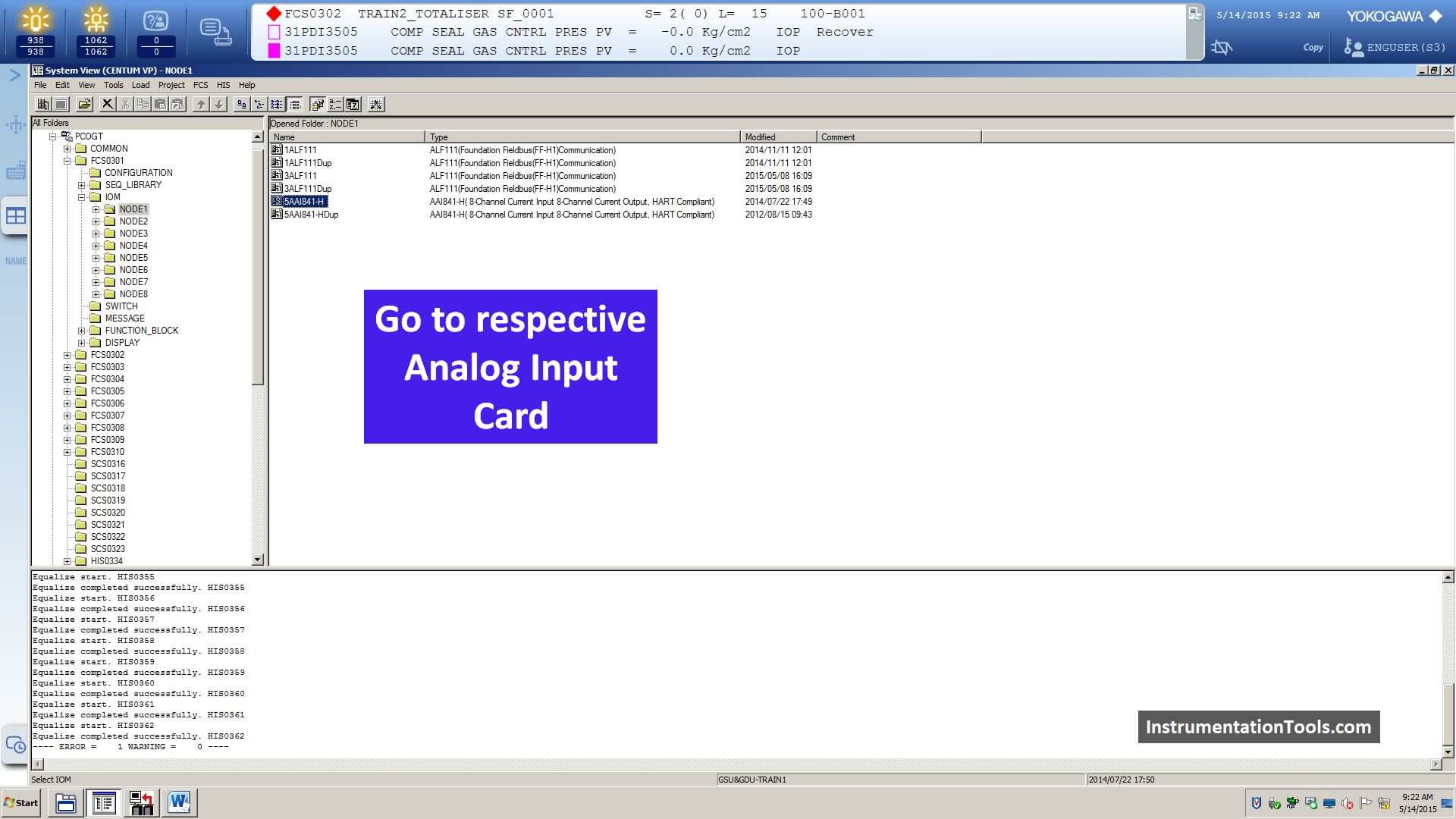 Analog Input Card in Yokogawa Centum VP