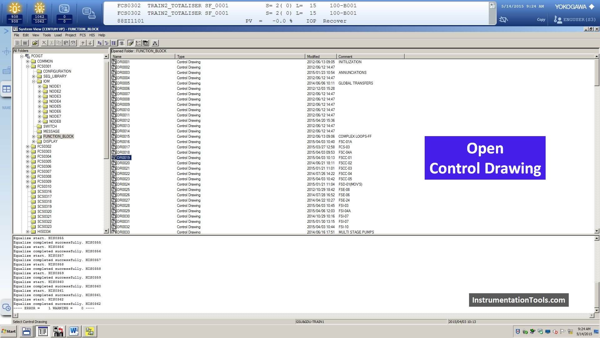 Control Drawing in Yokogawa DCS