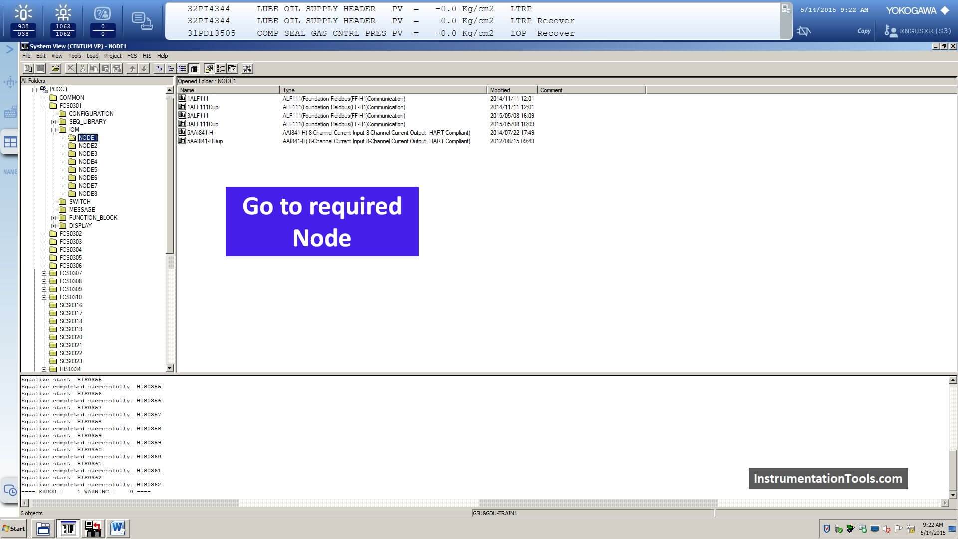 Open Node in Centum VP DCS