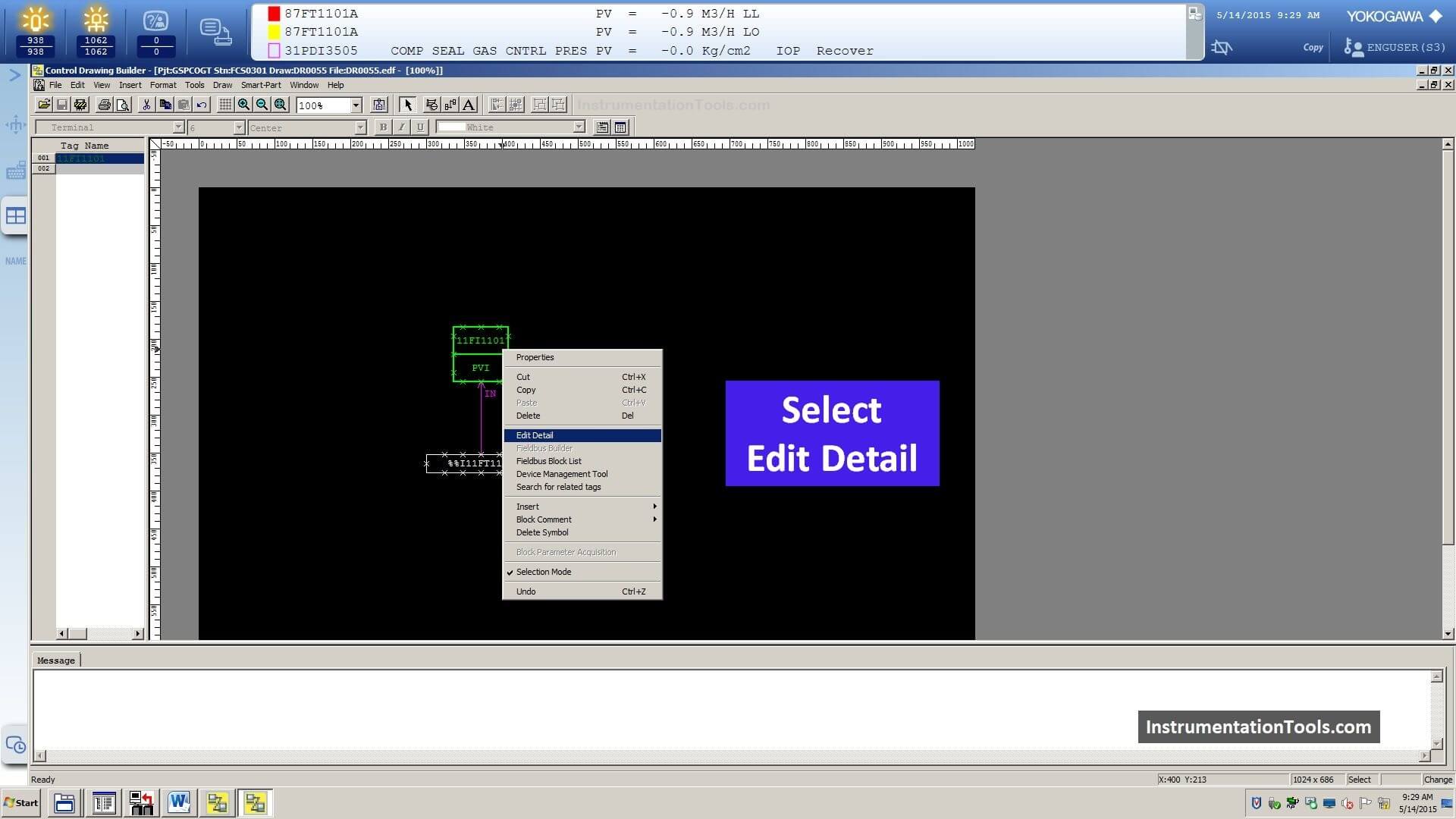 Select Edit Detail in Centum Vp