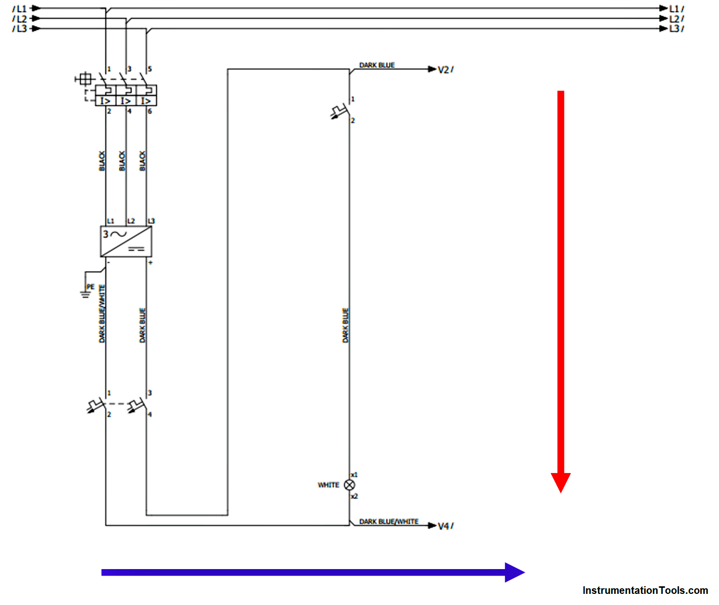 Direction of the Electrical drawing