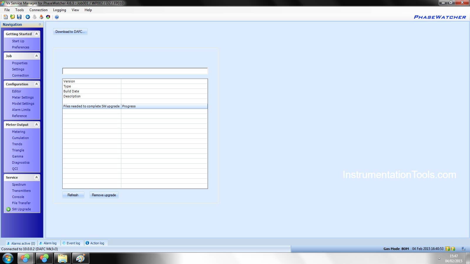 Software Upgrade of Phase Watcher Flow Meter