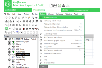 Simulation in Machine Expert HVAC