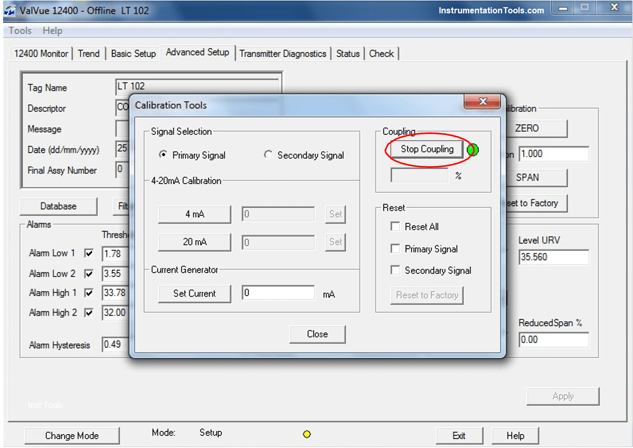 Transmitter Calibration with Laptop