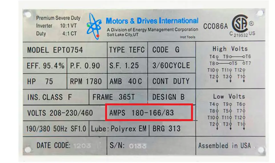 How to Read the Nameplate of a Motor? Inst Tools