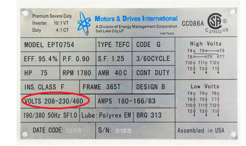 How to Read the Nameplate of a Motor? - Inst Tools