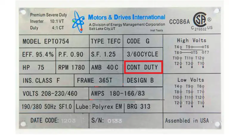 How To Read The Nameplate Of A Motor? - Inst Tools