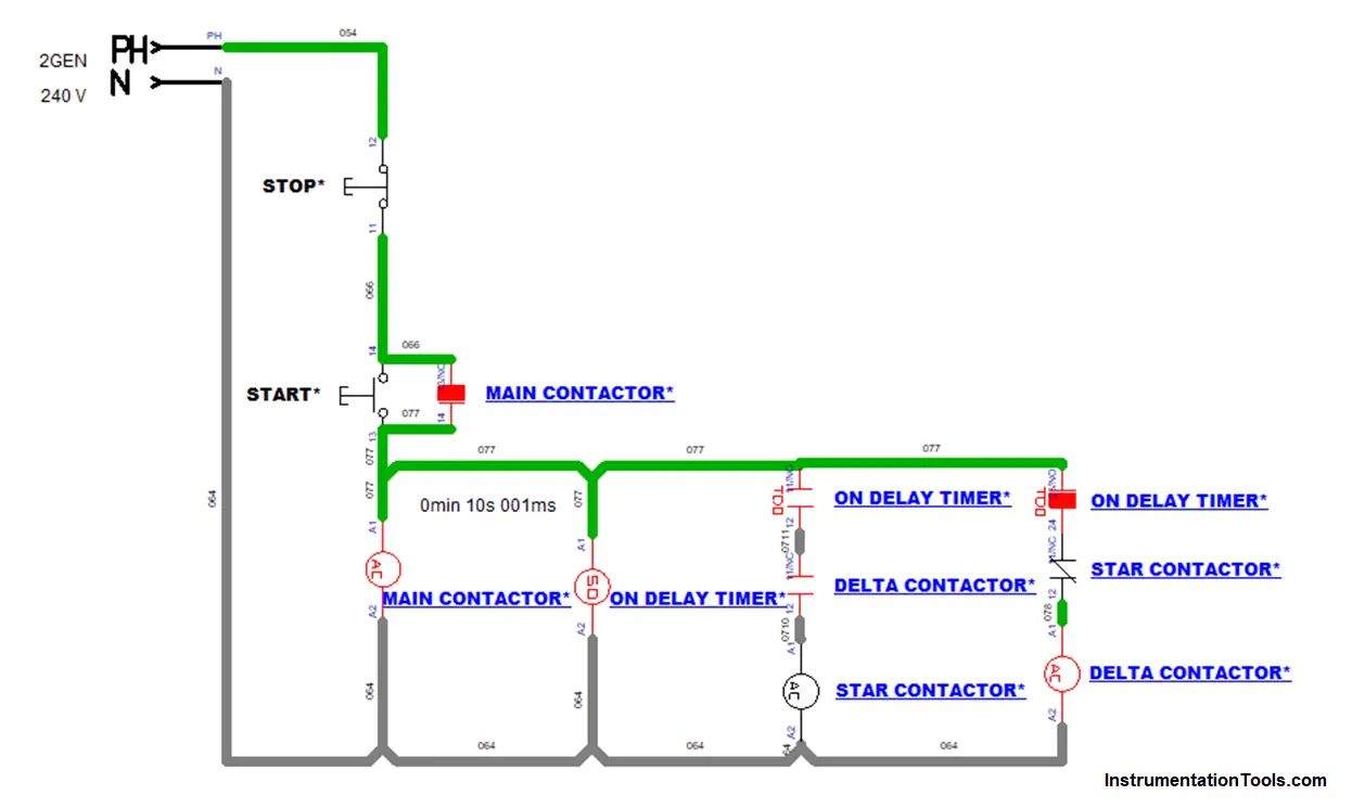 Star Delta Motor Starter Circuit