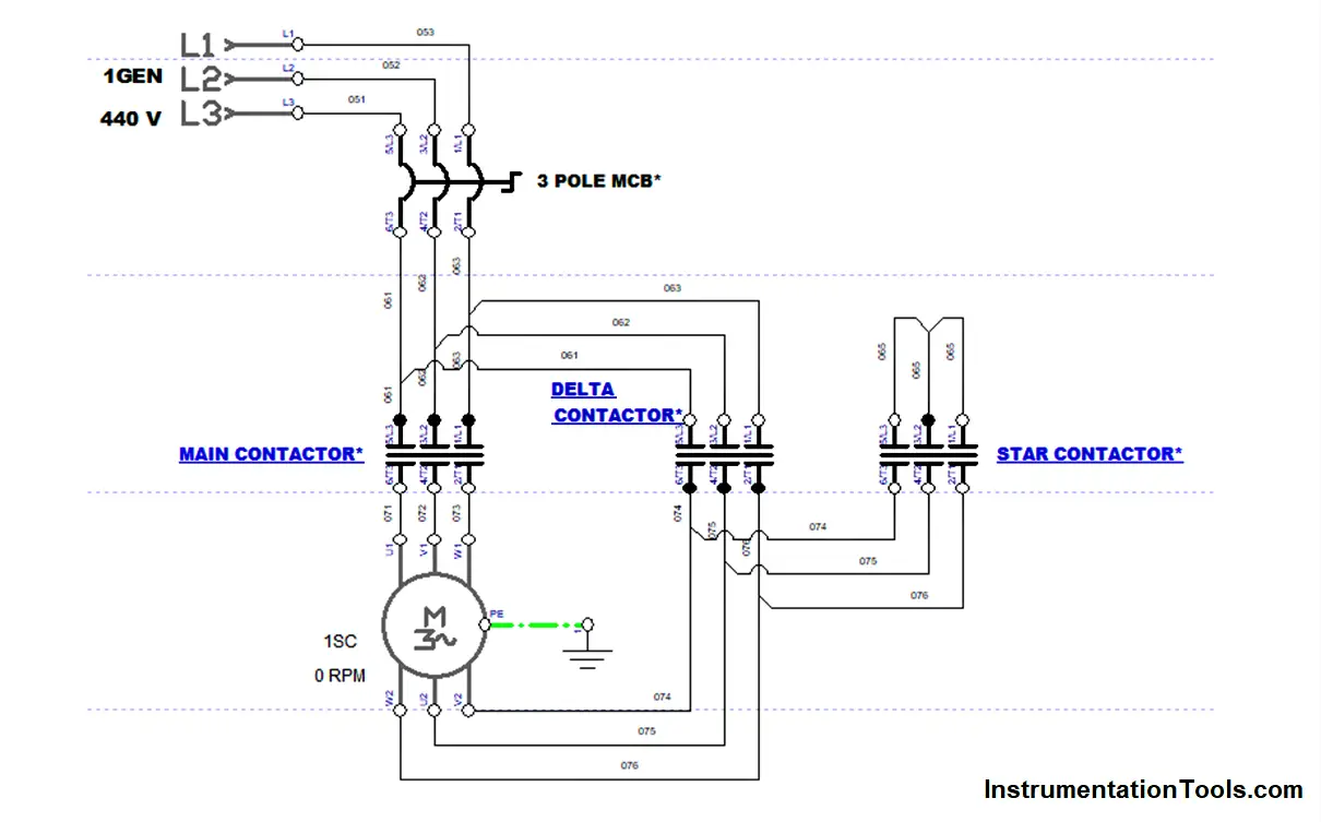 Star Delta Starter Power Circuit Diagram