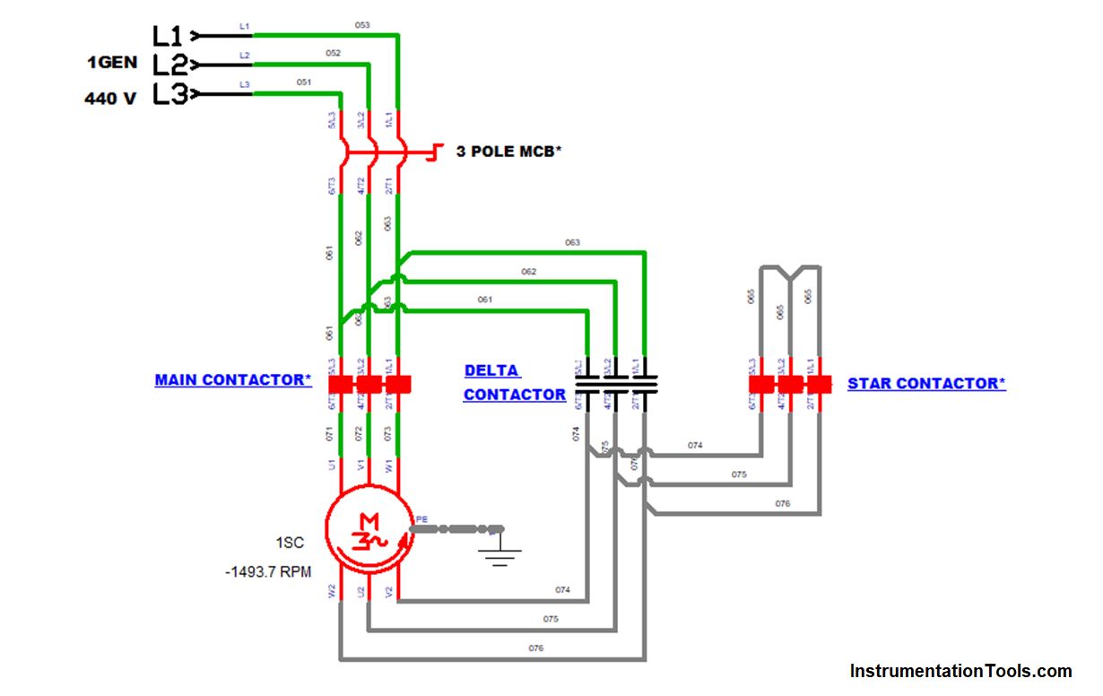 Automatic Star Delta Control Circuit Wiring Diagram Schematic