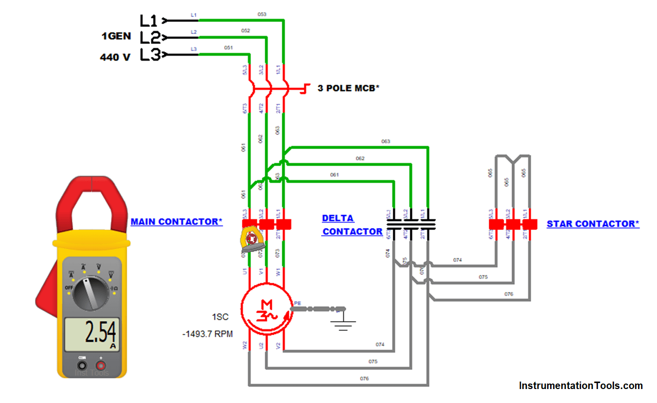 Star-delta starter testing