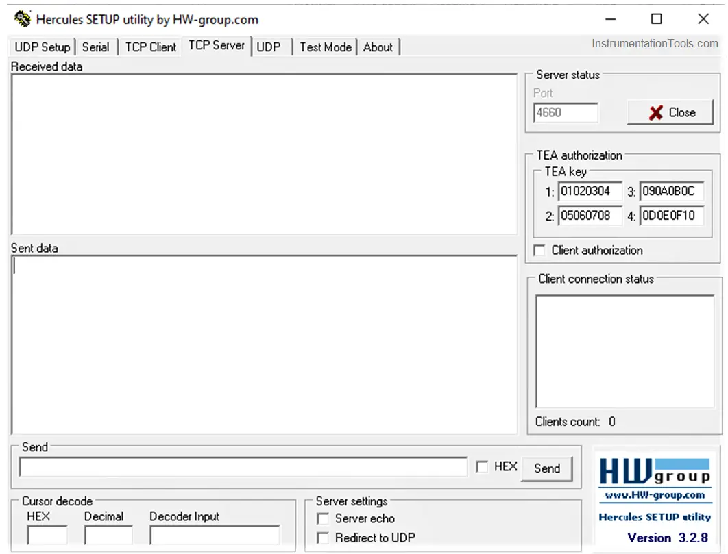 TCP Server Configuration