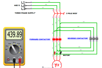 Wiring Diagram Forward-Reverse for 3 Phase Motor
