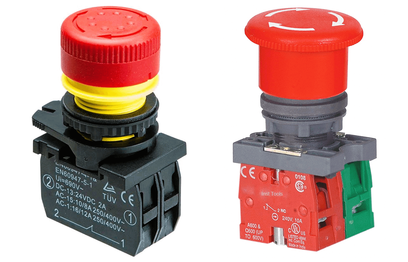 Mini Push Button Switch - Black or Red - NO or NC Contacts