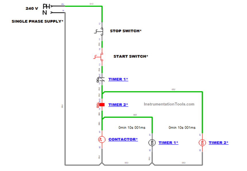 Motor Control On-Delay Timers Circuit