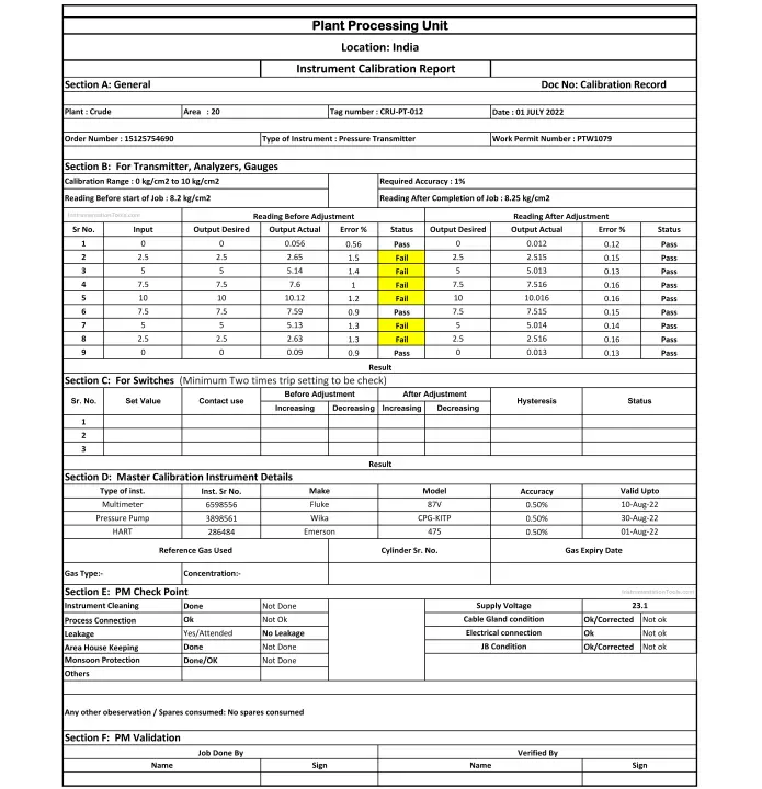 How to Create Calibration Records? - Instrumentation and Control