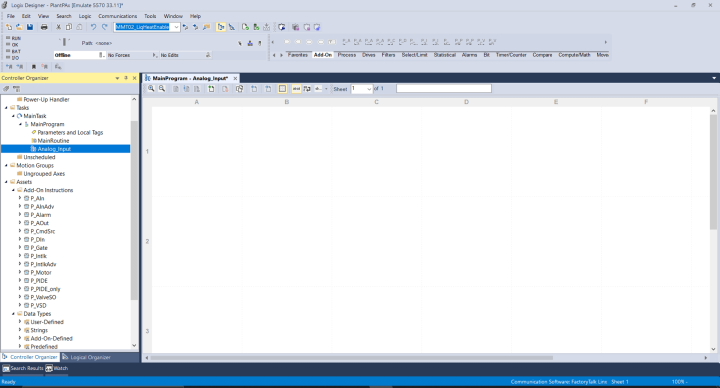 Add On Instructions Programming – Analog Input Devices