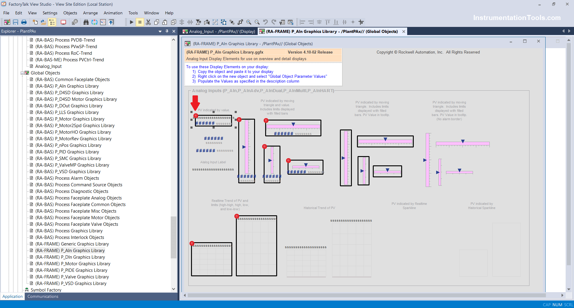 Analog inputs in library