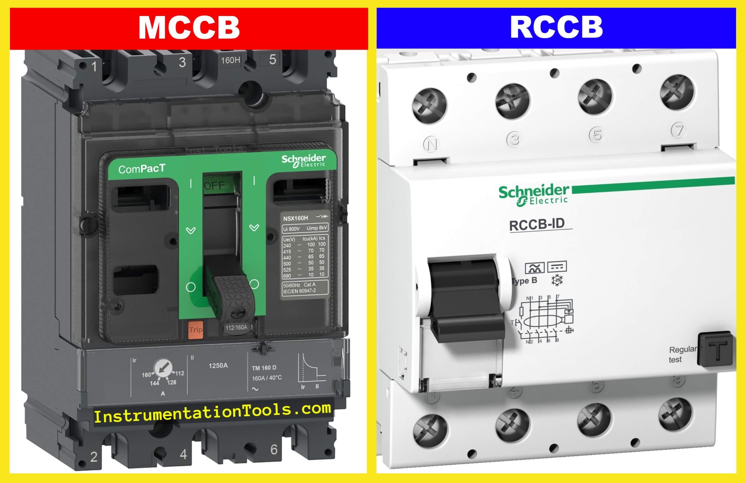 Difference Between RCCB and MCCB