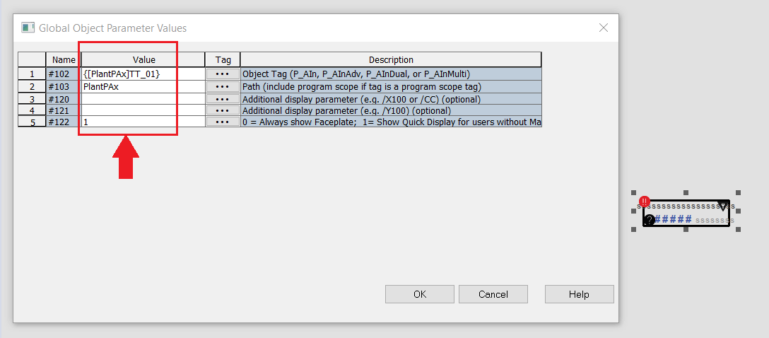 FactoryTalk View display parameter