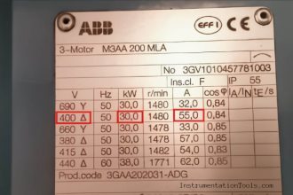 Three phase induction motor nameplate