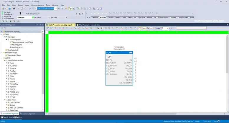 Transmitter Configured in Logix Designer