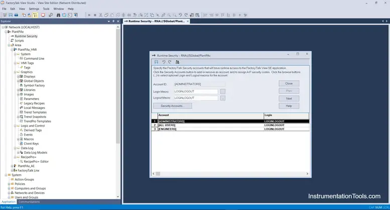 assign security codes in rockwell automation