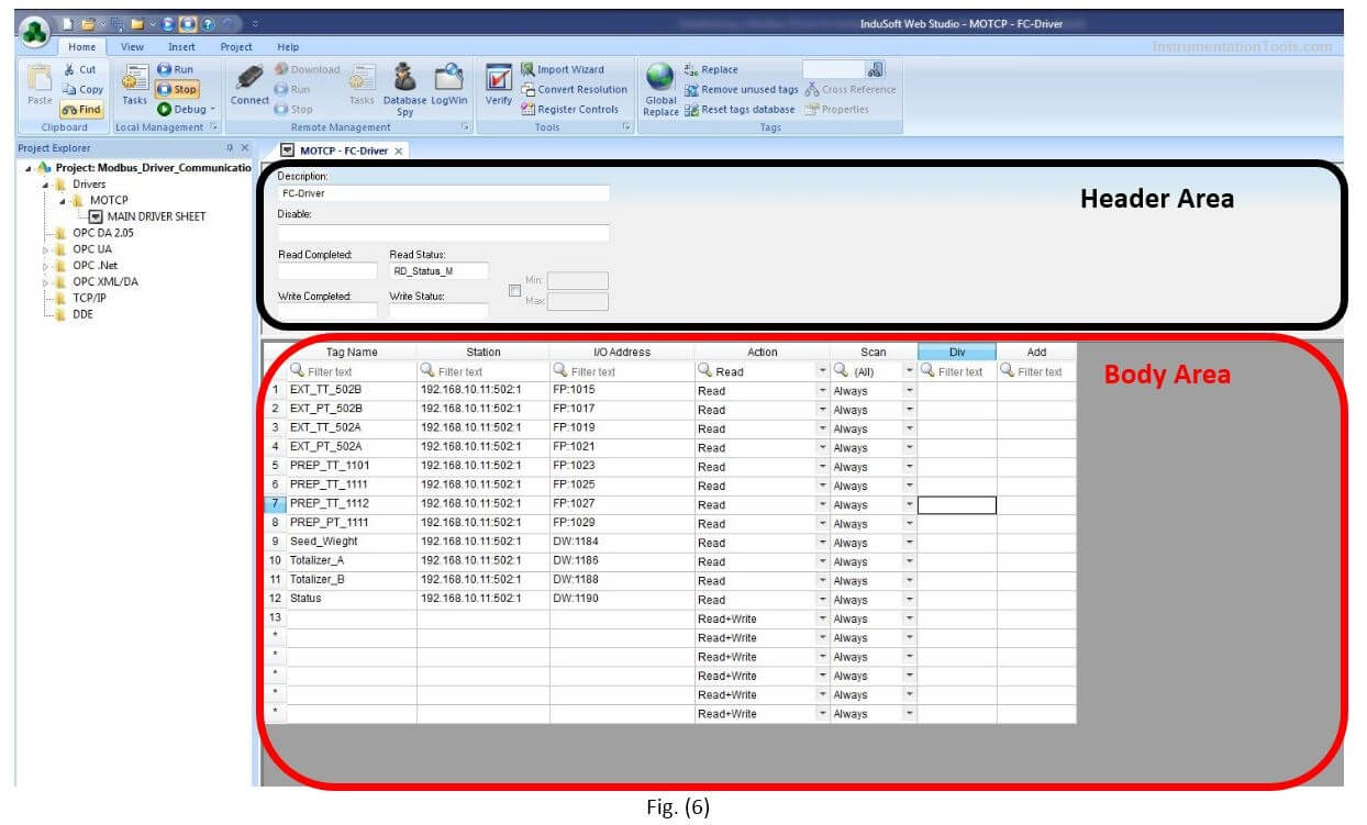 Indusoft SCADA Modbus Communication