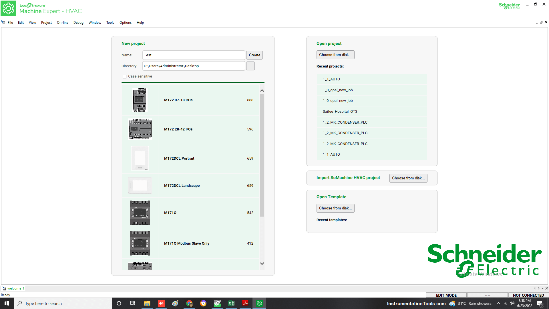 Ecostruxure Machine Expert HVAC Software