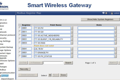 Emerson Smart Wireless gateway