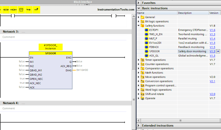 Safety Door Interlock PLC Program