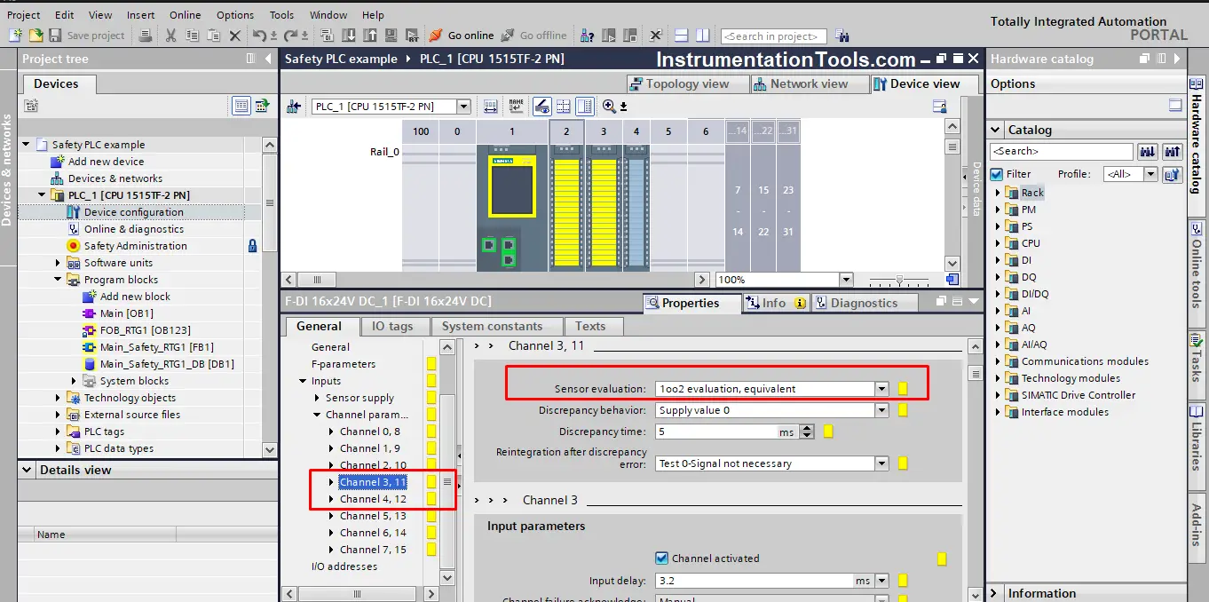 1oo2 evaluation of the input push buttons