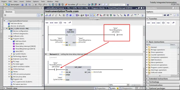 Tia Portal - OB20 Time Delay Interrupt Organization Block