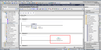 Tia Portal - OB121 Programming Errors Interrupt Organization Block