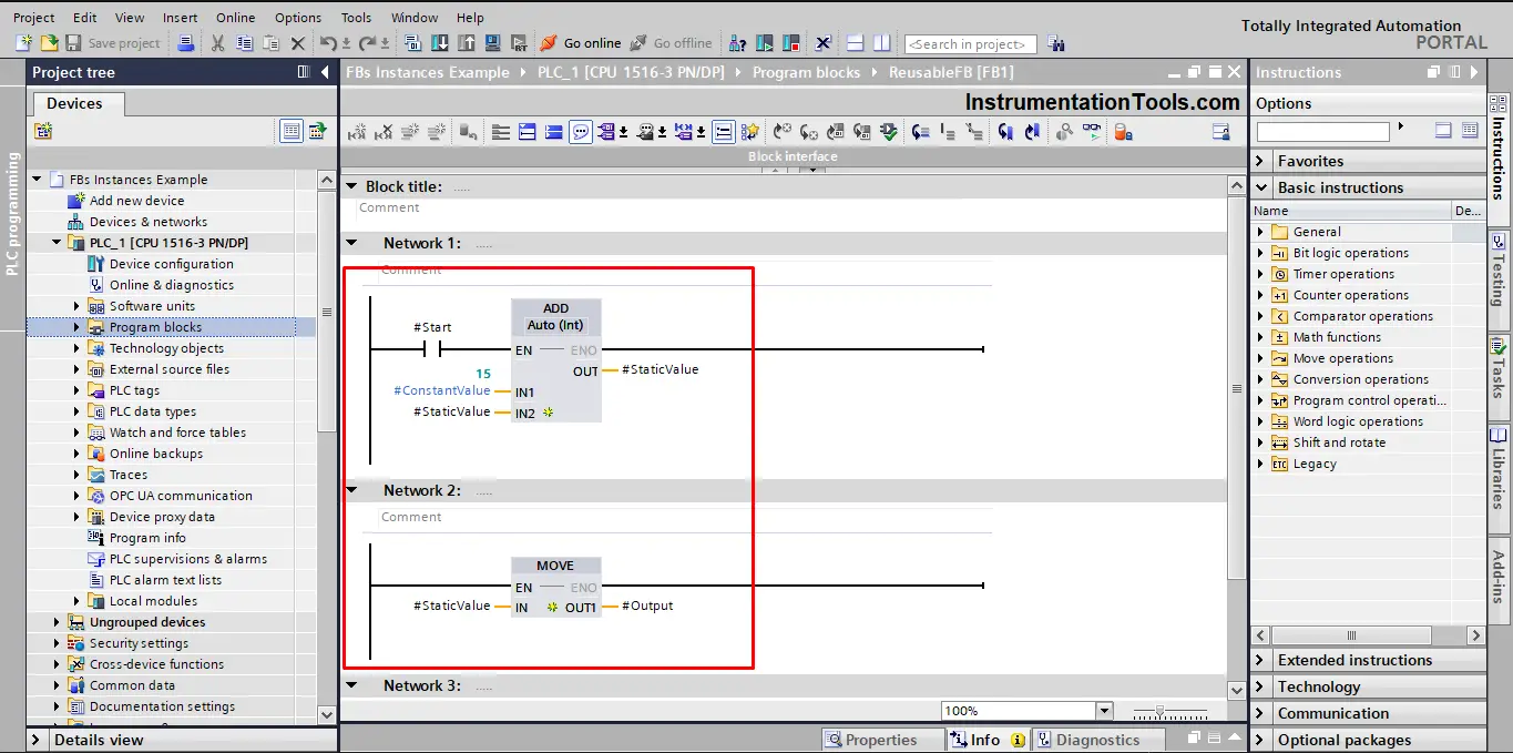 Create a simple logic in Tia