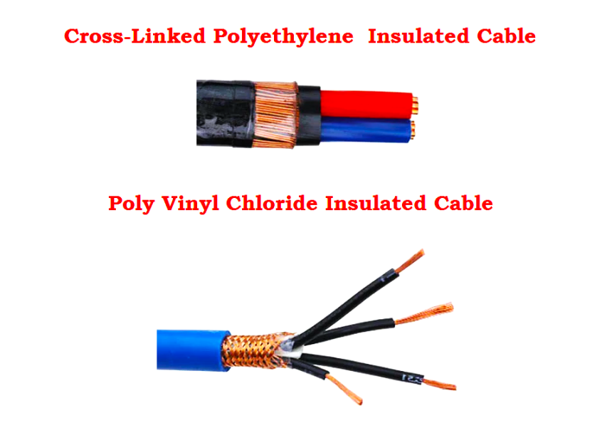Difference between PVC, XLPE, and Insulated Cables