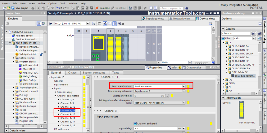 Digital input signals in safety circuits