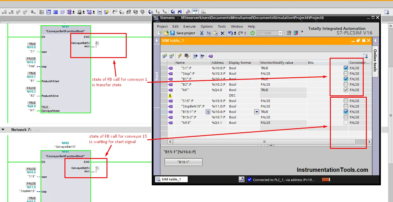 FB programming in Siemens PLC