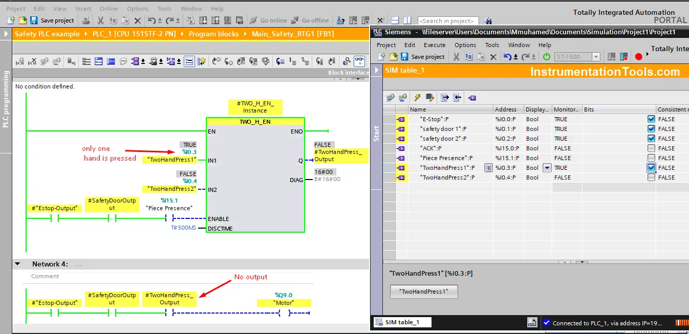 PLC Program for 2 Hand Control