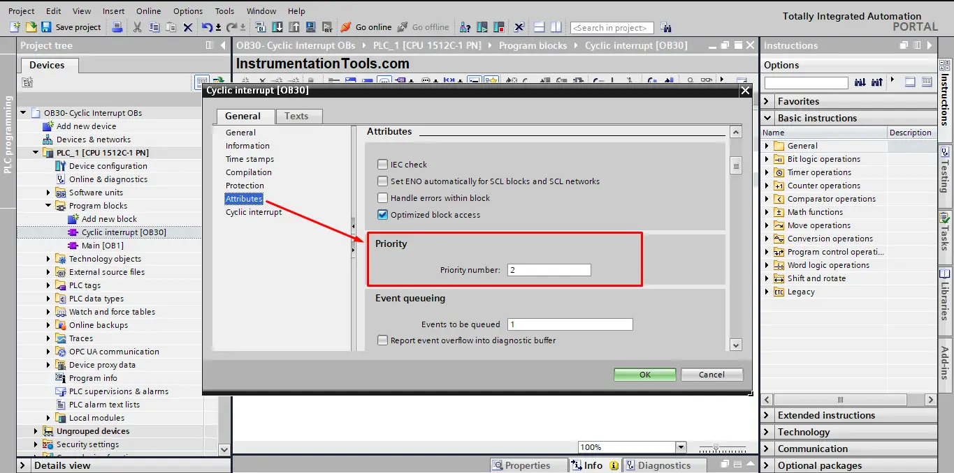 PLC interrupt organization blocks