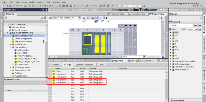 Two Hand Press Safety Control Circuit