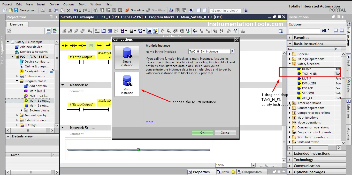 multi instance DB for the safety instruction