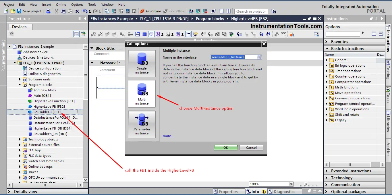 multi-instance DB in PLC