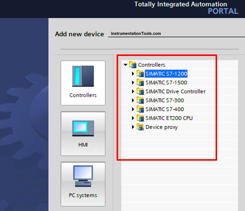 Different PLC available in the Simatic S7 generation