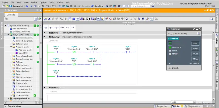 Using Clock Memory Bits in TIA Portal - Siemens PLC