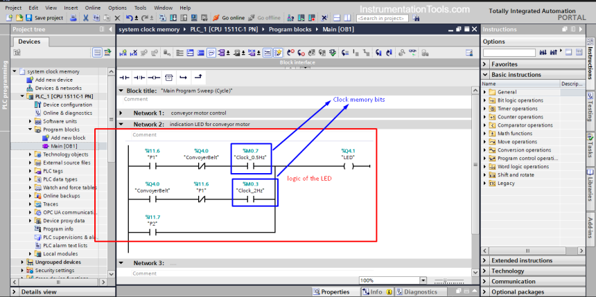 Using Clock Memory Bits in TIA Portal - Siemens PLC